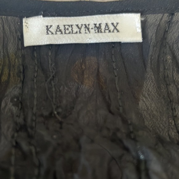 Kaelyn-Max Beautiful Black Frilly Top Jacket with Sequins Size - Picture 11 of 11